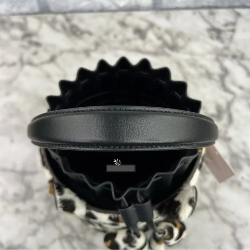 Kate Spade Buttercup Leopard Haircalf Small Bucket Bag Crossbody